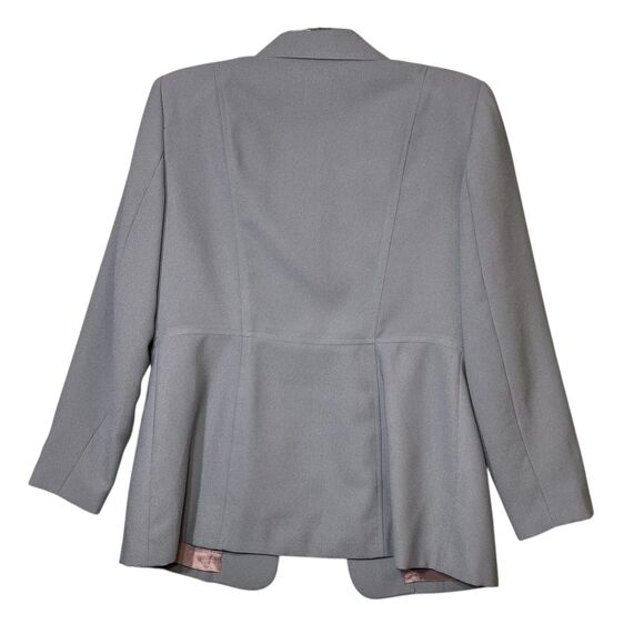 Laura Henson Skirt Suit Womens 6 Petite Gray 2 Piece Blazer Pencil Skirt Lined - Picture 4 of 14